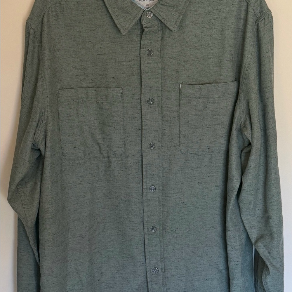 Ascend Green Casual Button Down Shirt